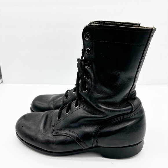 Black Military Leather PJ Combat Boots - Picture 4 of 10